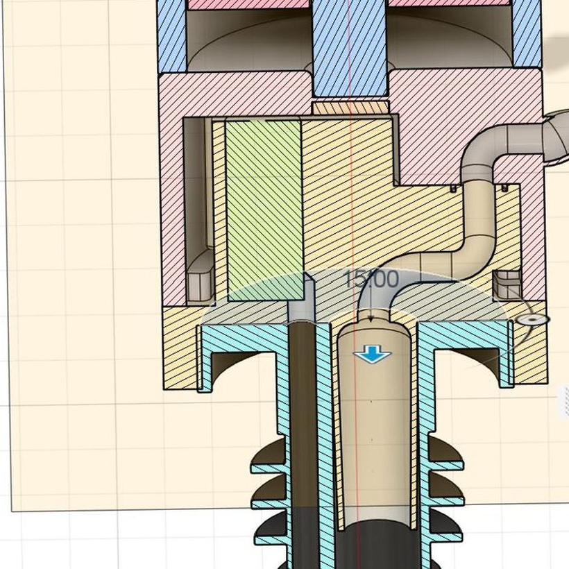 CAD-Schnittmodell einer Funktionsbaugruppe